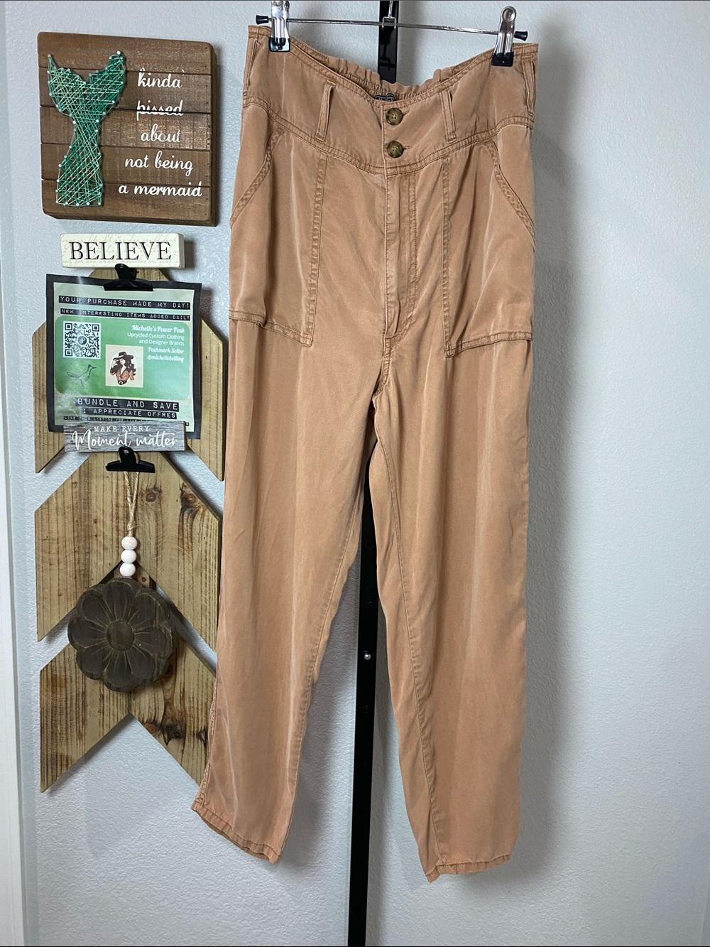 Abercrombie & Fitch Men’s Cargo Pants in Tan w14-16 r14 inseam26
